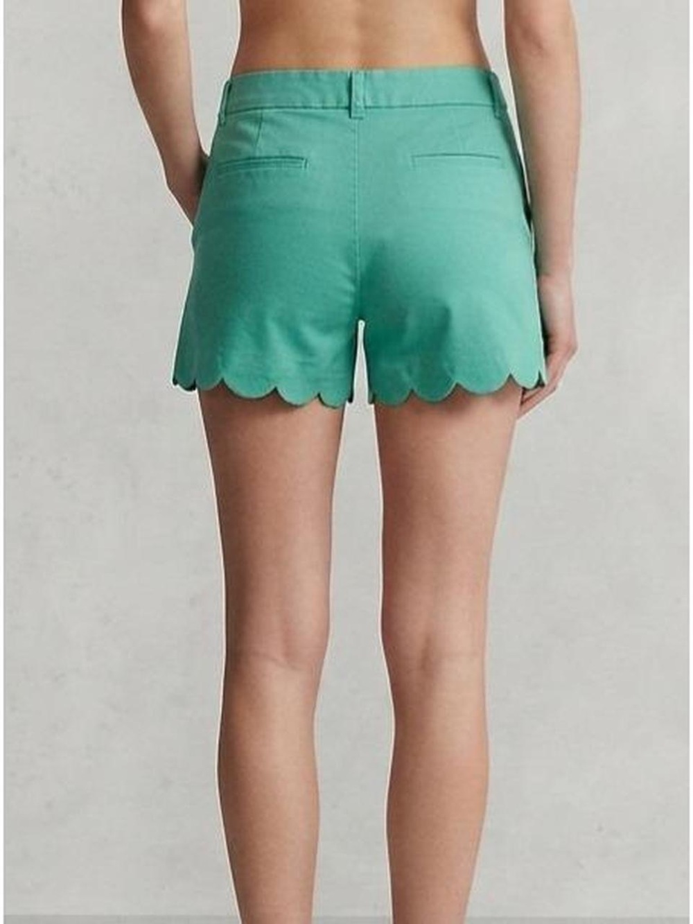 J.Crew Scalloped Hem Shorts in Green